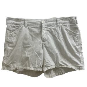 Lee Natural Fit Just Below the Waist White Cotton Shorts XL 14/16